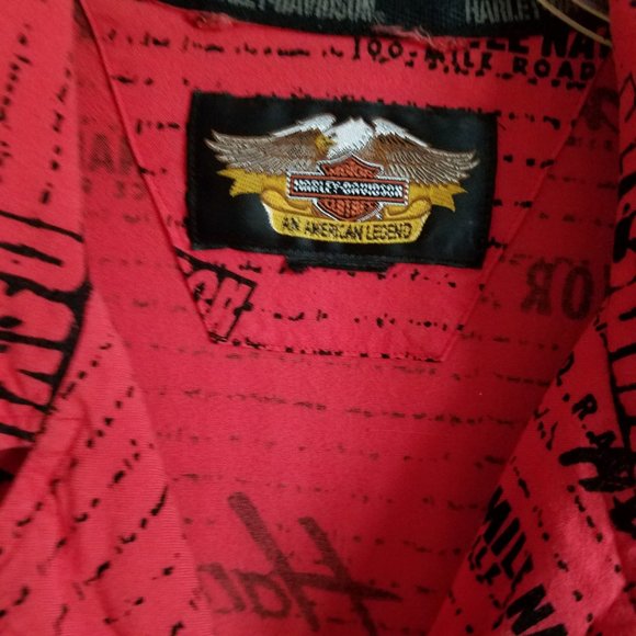 HARLEY-DAVIDSON Short Sleeve Allover Print Button Down Shirt - Picture 6 of 13